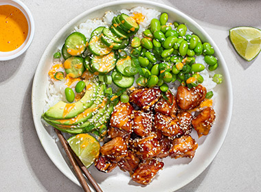 Norwegian salmon bowl in air fryer
