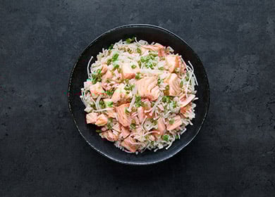Mixed rice with Norwegian salmon