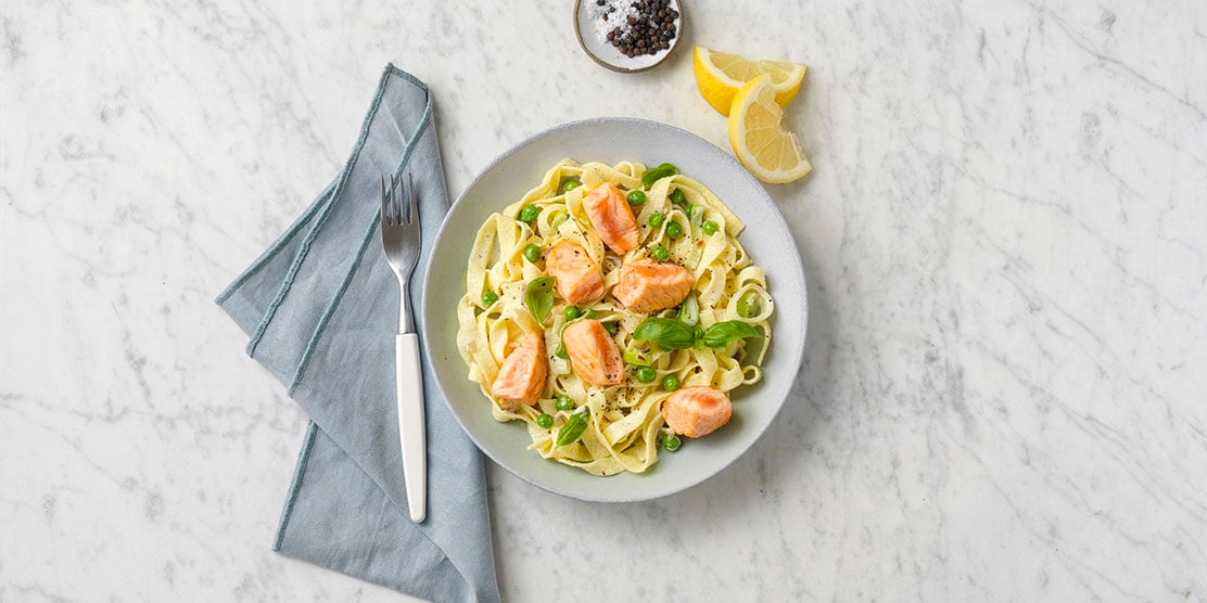 Tagliatelle with salmon