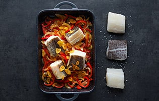 Baked Norwegian salted cod