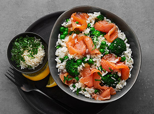 Risotto with Norwegian smoked salmon