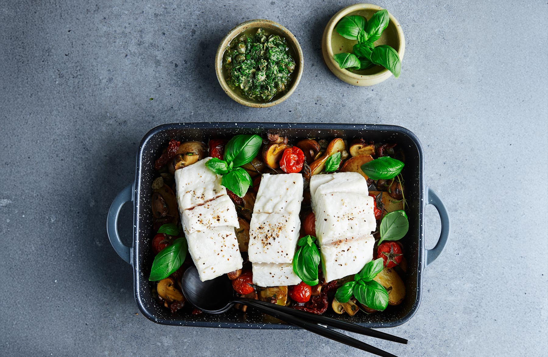 Norwegian saithe with salsa verde